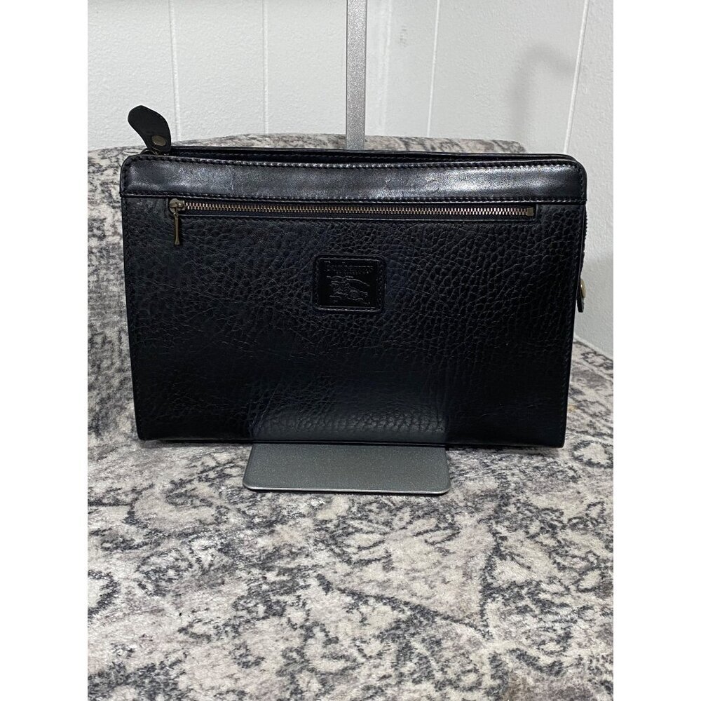 Vintage Burberry Nova Check Shadow Horse Clutch Wristlet Bag